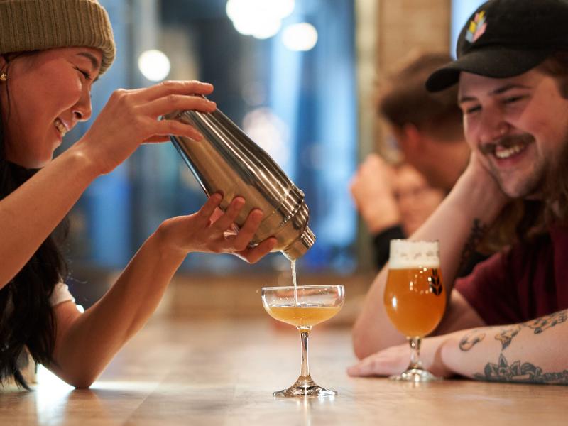 cocktail pouring