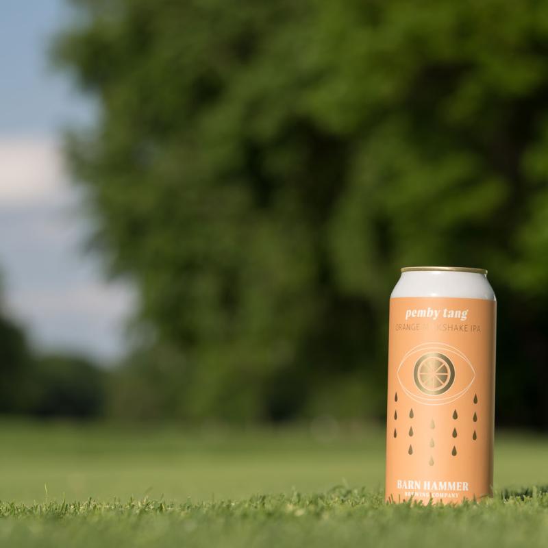 can on grass